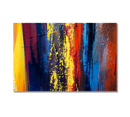 Abstract Mixed Blue And Yellow Paint Strokes Canvas Print-Canvas Print-CetArt-1 Panel-24x16 inches-CetArt