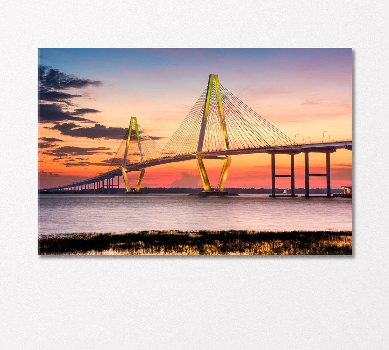 Arthur Ravenel Bridge Charleston USA Canvas Print-Canvas Print-CetArt-1 Panel-24x16 inches-CetArt