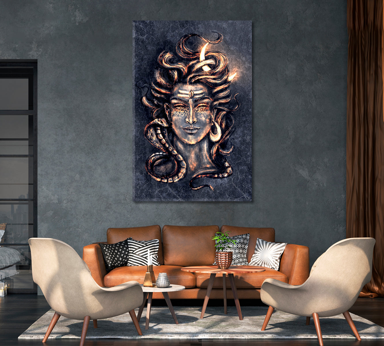 Shiva Canvas Print-Canvas Print-CetArt-1 panel-16x24 inches-CetArt