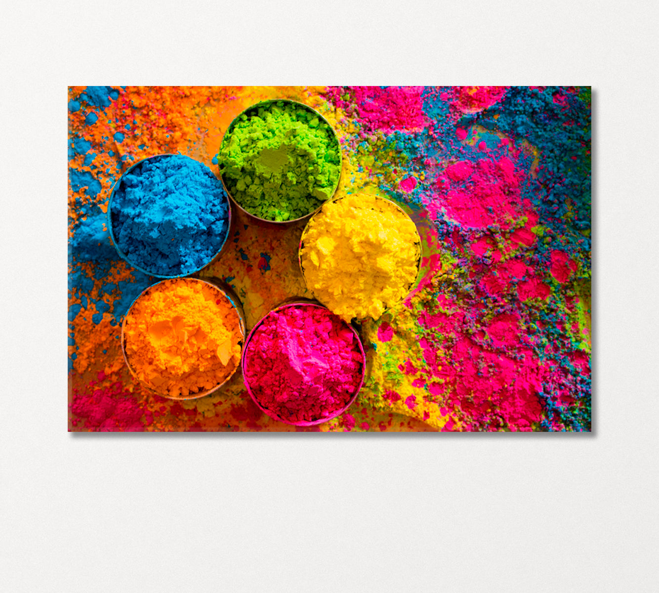 Multicolored Paints for Holi Festival Canvas Print-Canvas Print-CetArt-1 Panel-24x16 inches-CetArt