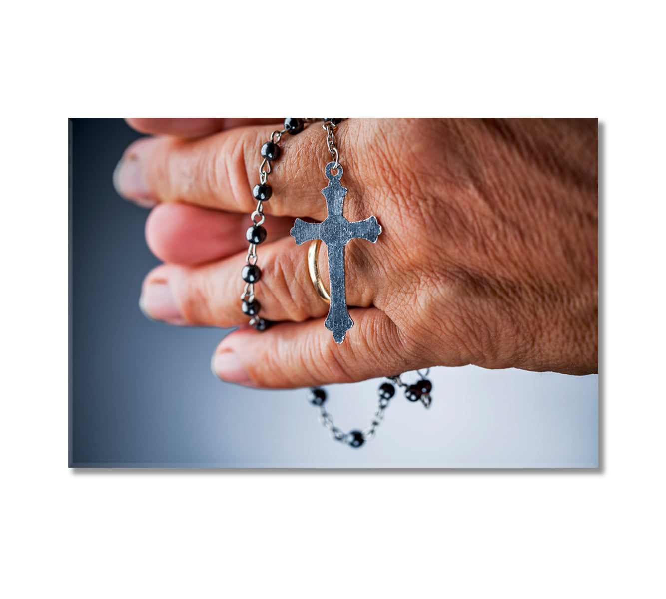 Praying with Rosary Canvas Print-Canvas Print-CetArt-1 Panel-24x16 inches-CetArt