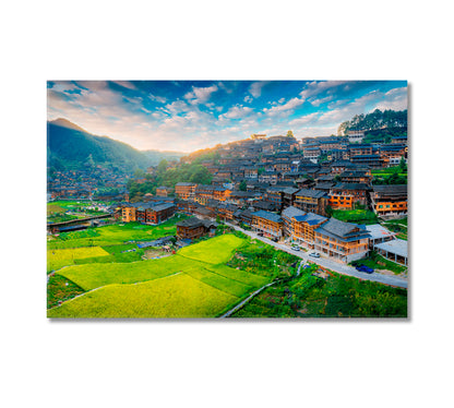 Terraces in Xijiang Miao Village Guizhou China Canvas Print-Canvas Print-CetArt-1 Panel-24x16 inches-CetArt