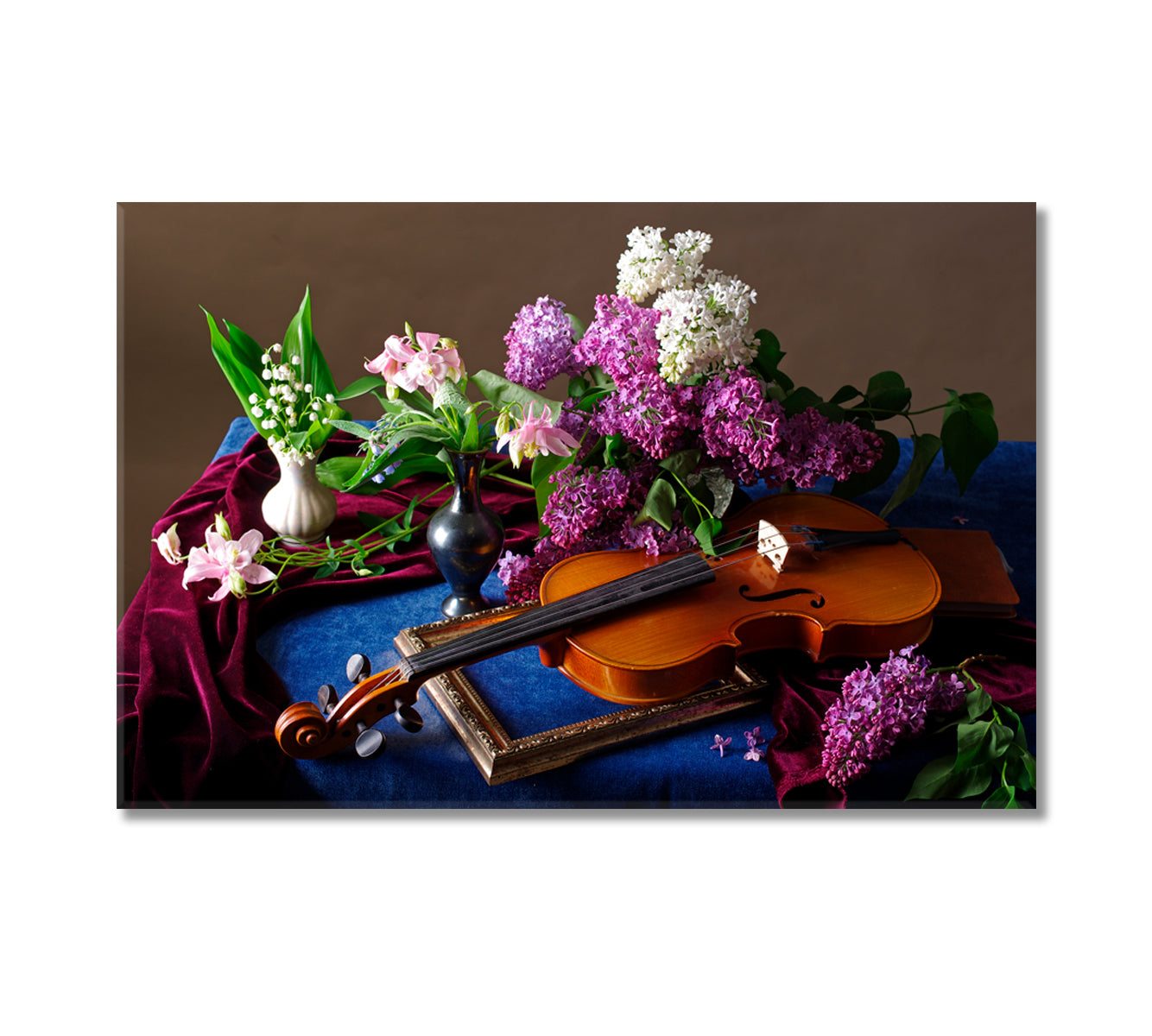 Still Life Lilac and Violin Canvas Print-Canvas Print-CetArt-1 Panel-24x16 inches-CetArt