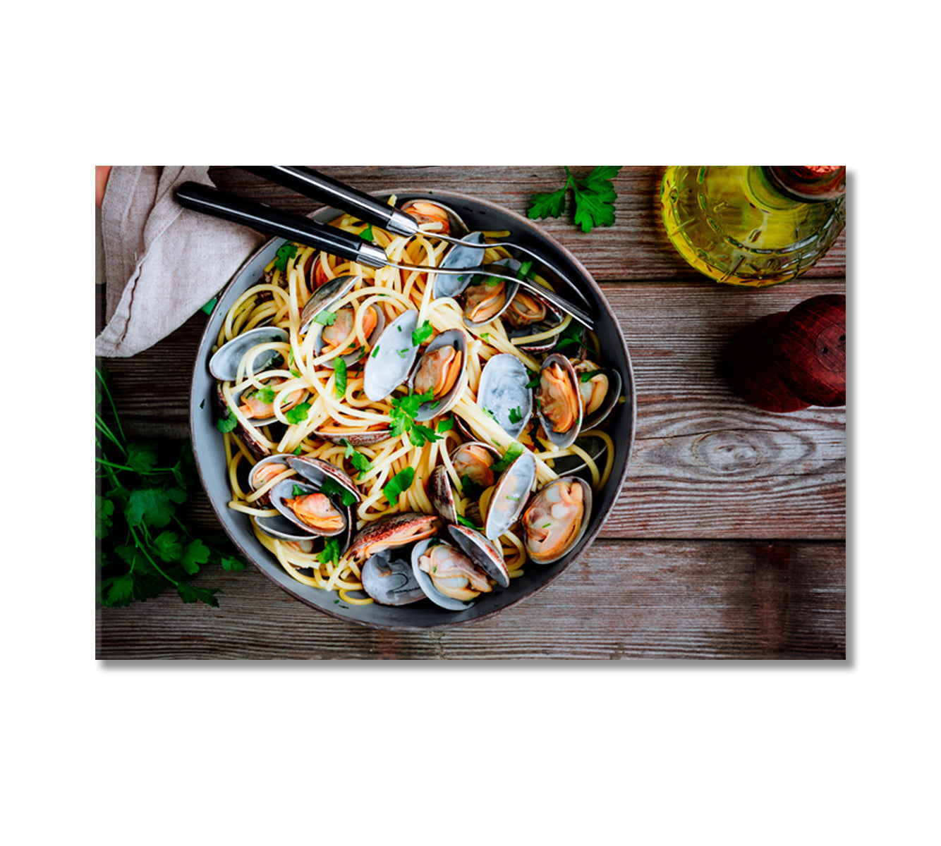 Spaghetti alle Vongole Canvas Print-Canvas Print-CetArt-1 Panel-24x16 inches-CetArt