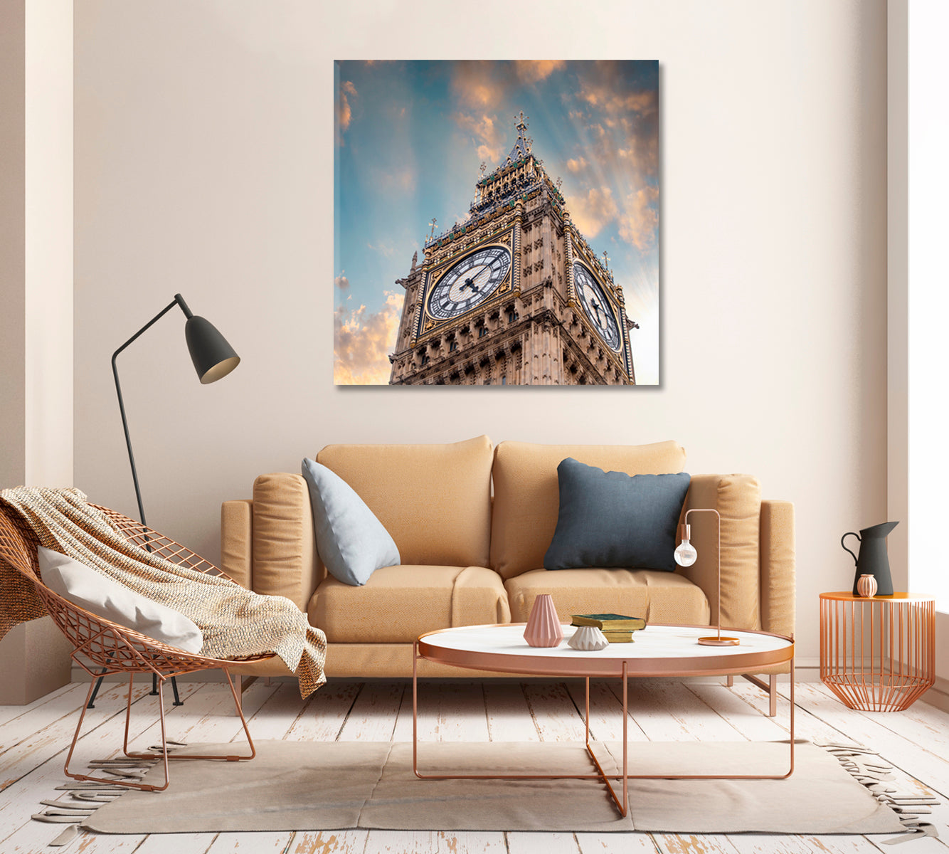 Big Ben Clock Tower London UK Canvas Print-Canvas Print-CetArt-1 panel-12x12 inches-CetArt