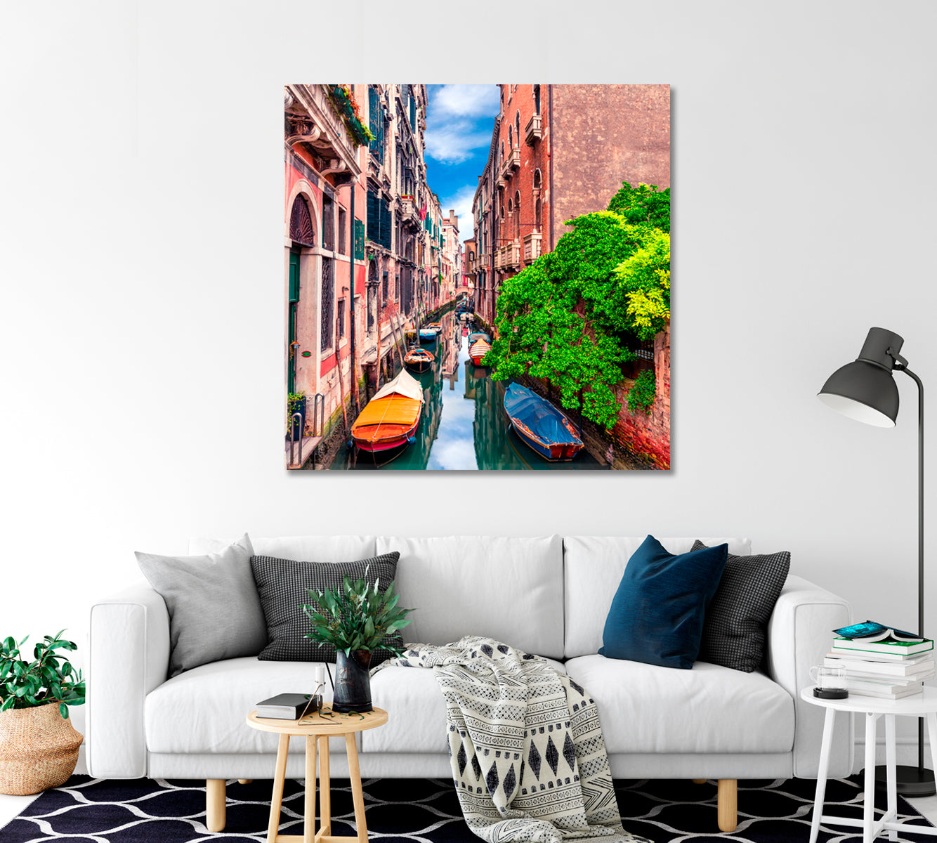 Colorful Houses in Burano Venice Italy Canvas Print-Canvas Print-CetArt-1 panel-12x12 inches-CetArt