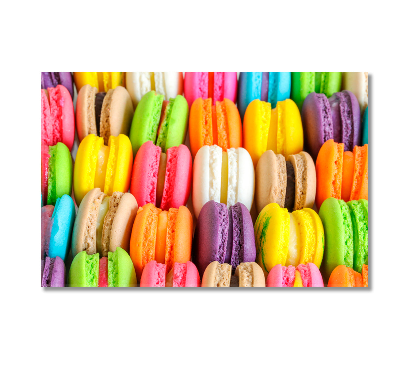 Multicolor Macarons Canvas Print-Canvas Print-CetArt-1 Panel-24x16 inches-CetArt