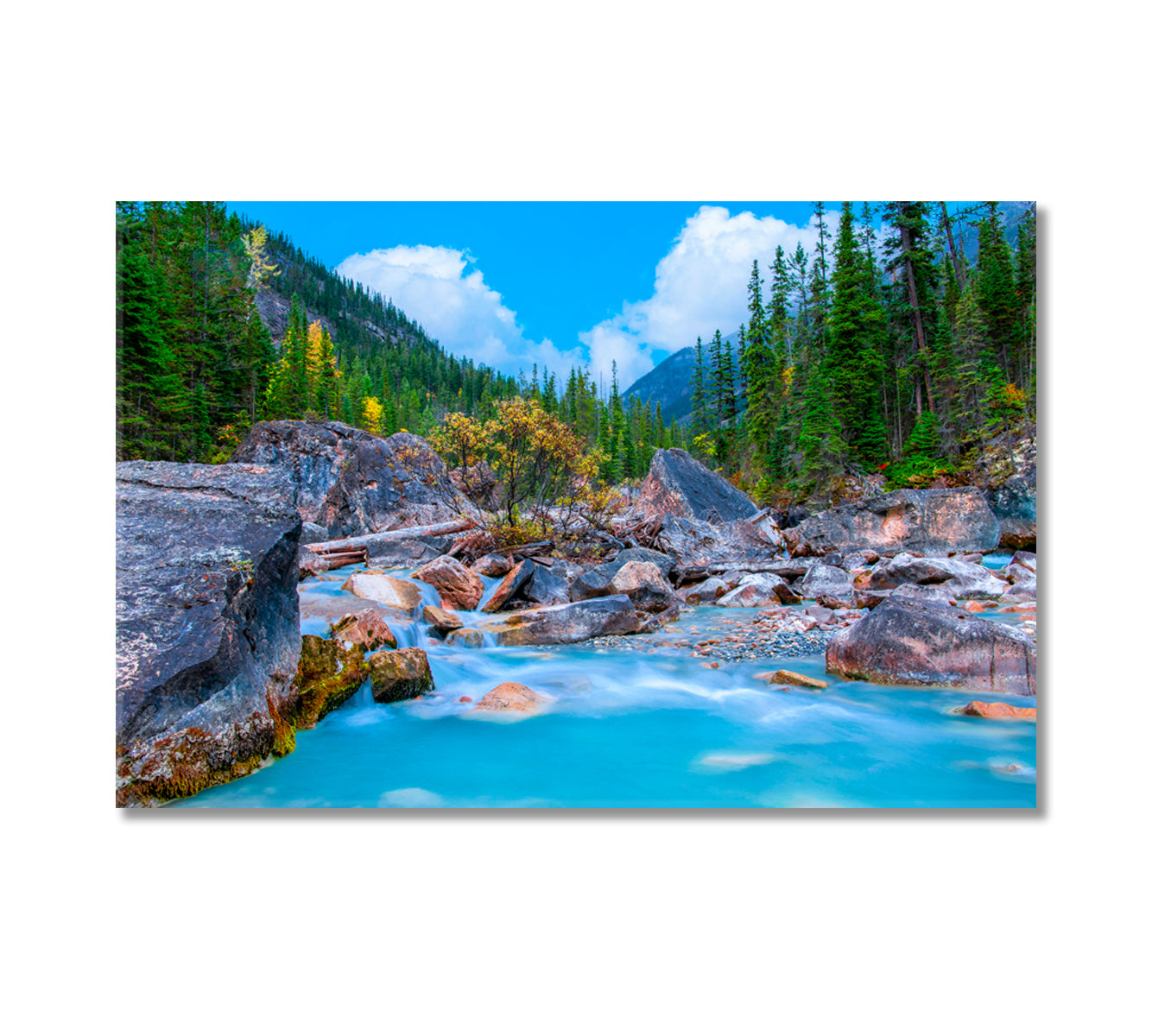 Kicking Horse River Waterfalls Banff Alberta Canada Canvas Print-Canvas Print-CetArt-1 Panel-24x16 inches-CetArt