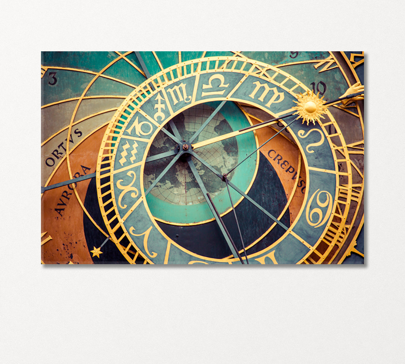 Prague Astronomical Clock in Details Canvas Print-Canvas Print-CetArt-1 Panel-24x16 inches-CetArt