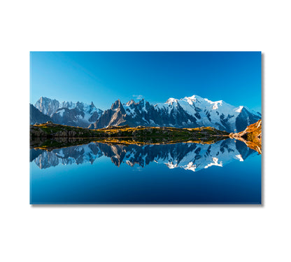 Mont Blanc Reflection in Lac Blanc Lake France Canvas Print-Canvas Print-CetArt-1 Panel-24x16 inches-CetArt