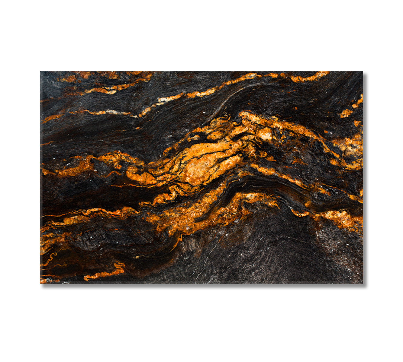 Stunning Black Marble with Luminous Veins Canvas Print-Canvas Print-CetArt-1 Panel-24x16 inches-CetArt