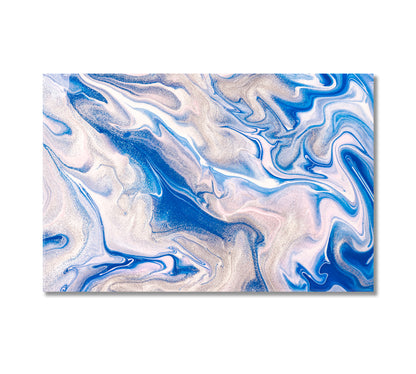 Abstract Liquid Blue Beige Marble Canvas Print-Canvas Print-CetArt-1 Panel-24x16 inches-CetArt