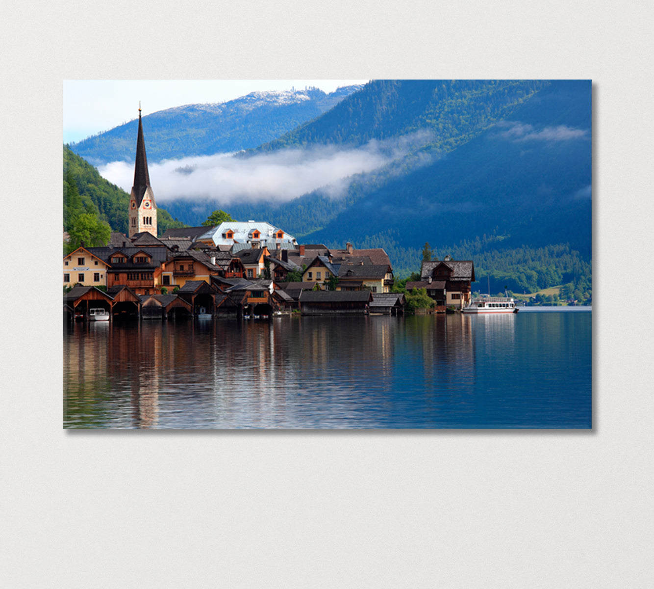 Hallstatt Lakeside Town Austria Canvas Print-Canvas Print-CetArt-1 Panel-24x16 inches-CetArt