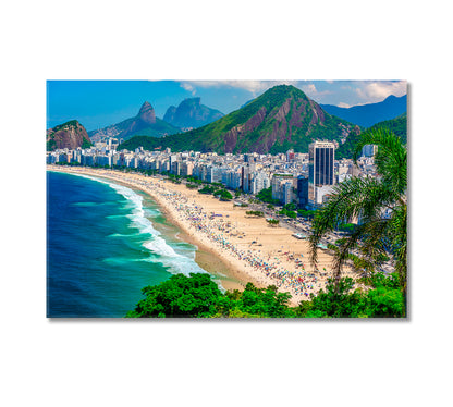 Copacabana Beach in Rio De Janeiro Brazil Canvas Print-Canvas Print-CetArt-1 Panel-24x16 inches-CetArt