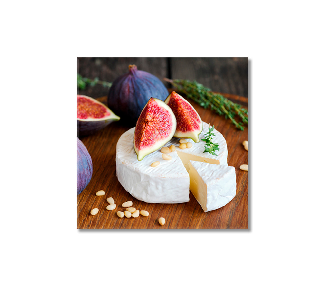 Camembert Cheese with Figs Canvas Print-Canvas Print-CetArt-1 panel-12x12 inches-CetArt