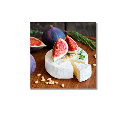 Camembert Cheese with Figs Canvas Print-Canvas Print-CetArt-1 panel-12x12 inches-CetArt