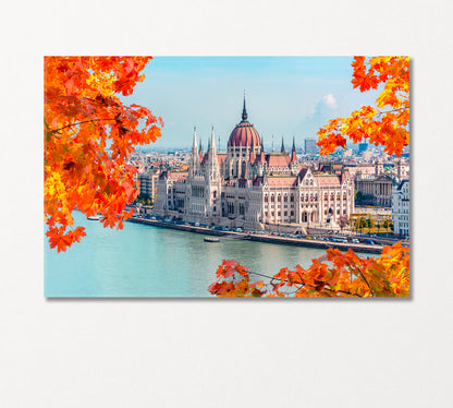 Hungarian Parliament Building in Autumn Budapest Canvas Print-Canvas Print-CetArt-1 Panel-24x16 inches-CetArt