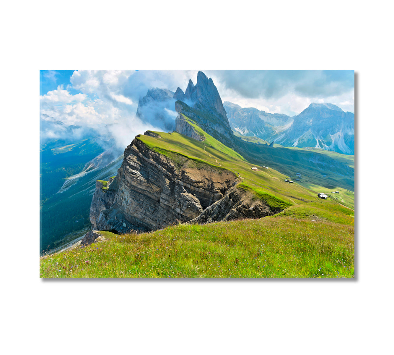 Odle Mountains Chain Italian Alps Canvas Print-Canvas Print-CetArt-1 Panel-24x16 inches-CetArt