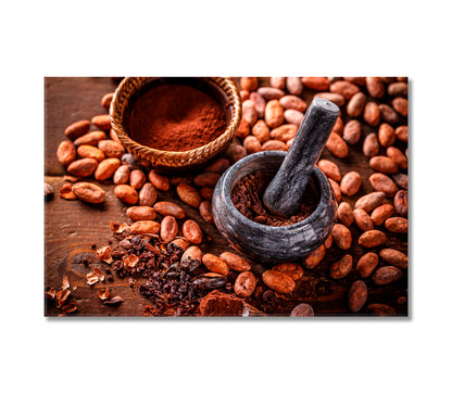 Cocoa Beans Canvas Print-Canvas Print-CetArt-1 Panel-24x16 inches-CetArt