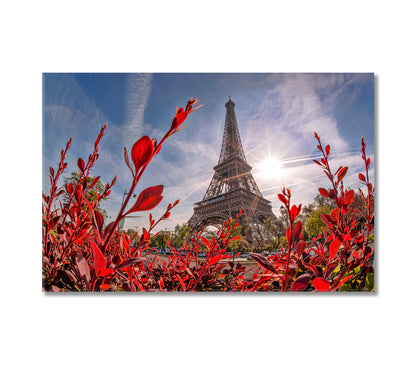 Eiffel Tower with Spring Flowers at Dawn Canvas Print-Canvas Print-CetArt-1 Panel-24x16 inches-CetArt