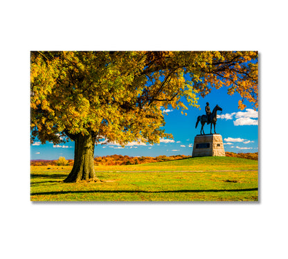 Statue on Gettysburg Battlefield Pennsylvania Canvas Print-Canvas Print-CetArt-1 Panel-24x16 inches-CetArt