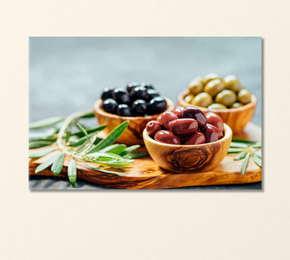 Set of Different Olives Canvas Print-Canvas Print-CetArt-1 Panel-24x16 inches-CetArt