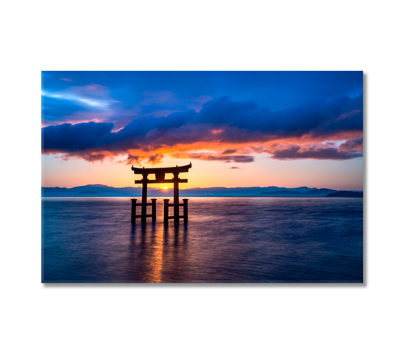 Torii Gate on Lake Biwa in Japan Canvas Print-Canvas Print-CetArt-1 Panel-24x16 inches-CetArt