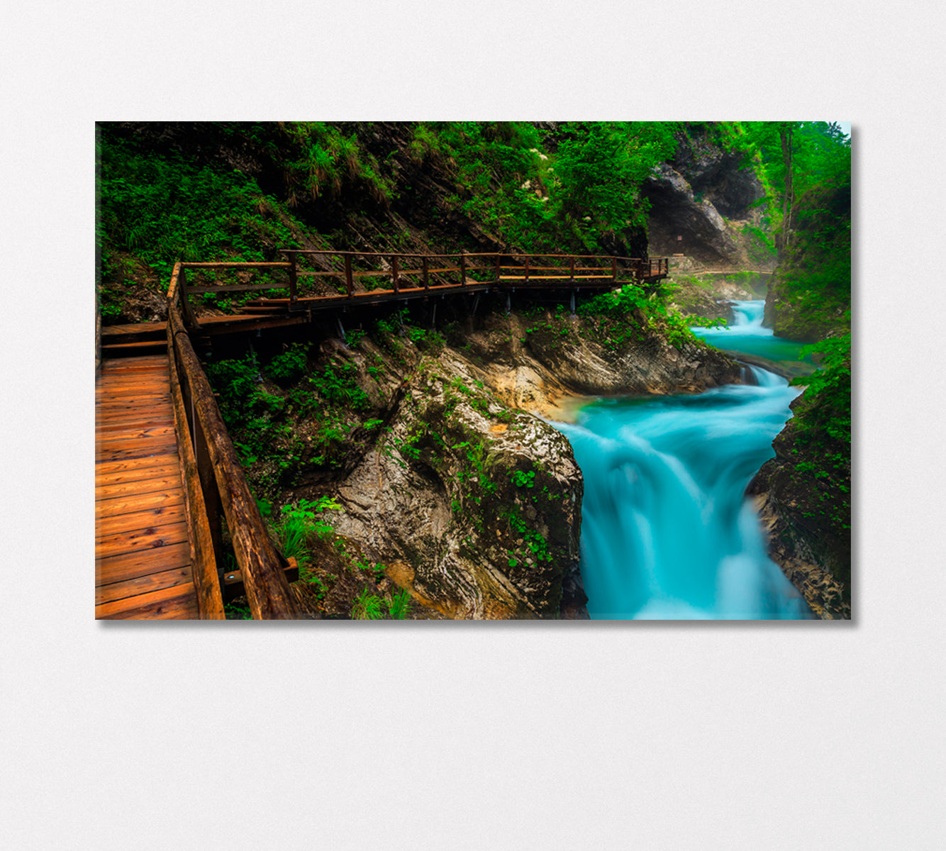 Emerald River Radovna in Vintgar Gorge Slovenia Canvas Print-Canvas Print-CetArt-1 Panel-24x16 inches-CetArt