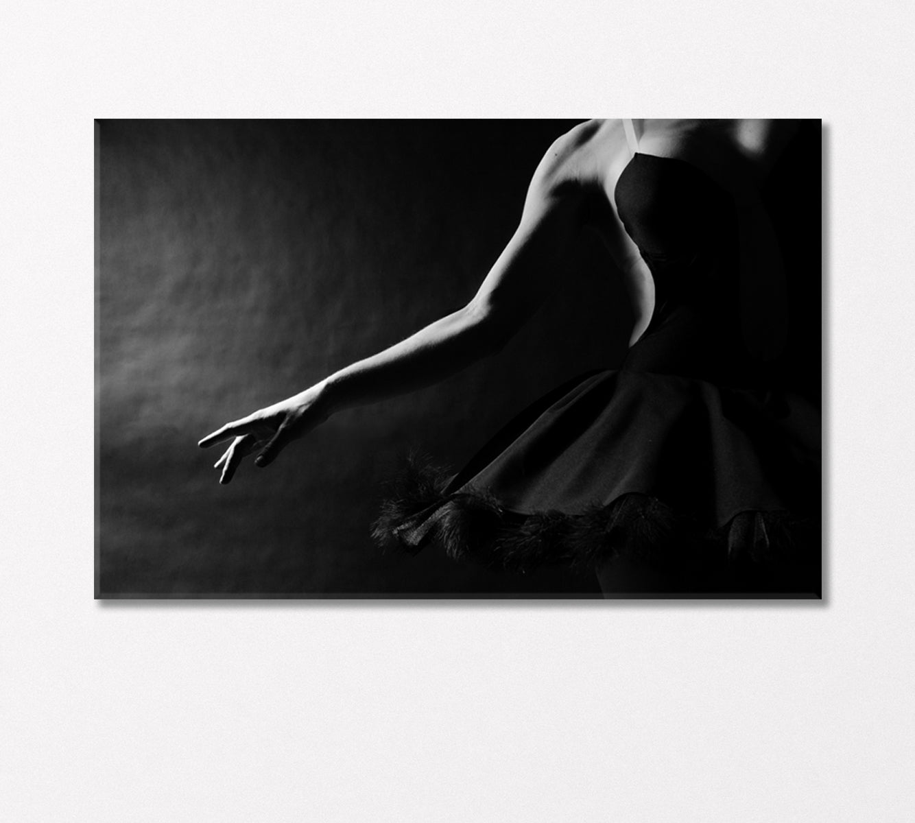 Ballerina in Black Canvas Print-Canvas Print-CetArt-1 Panel-24x16 inches-CetArt