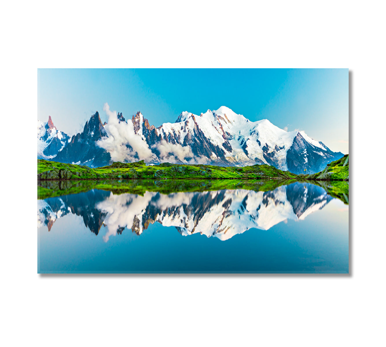 Lac Blanc Lake with Mont Blanc Chamonix France Canvas Print-Canvas Print-CetArt-1 Panel-24x16 inches-CetArt