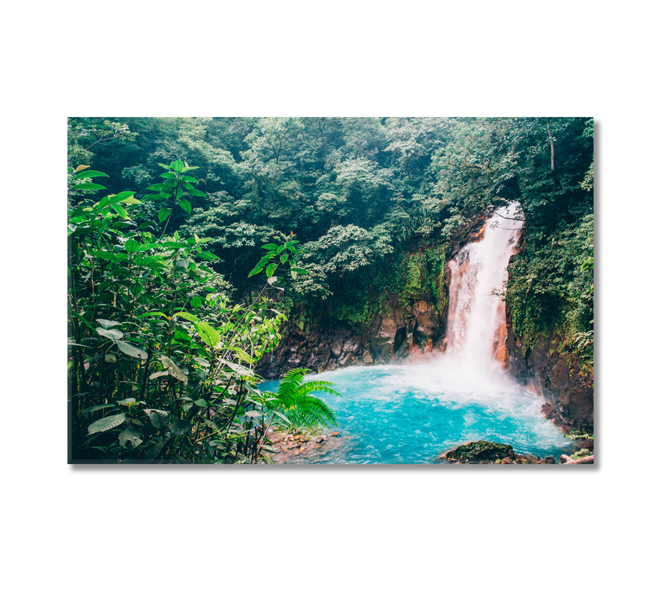 Costa Rica Waterfall in Rainforest Canvas Print-Canvas Print-CetArt-1 Panel-24x16 inches-CetArt