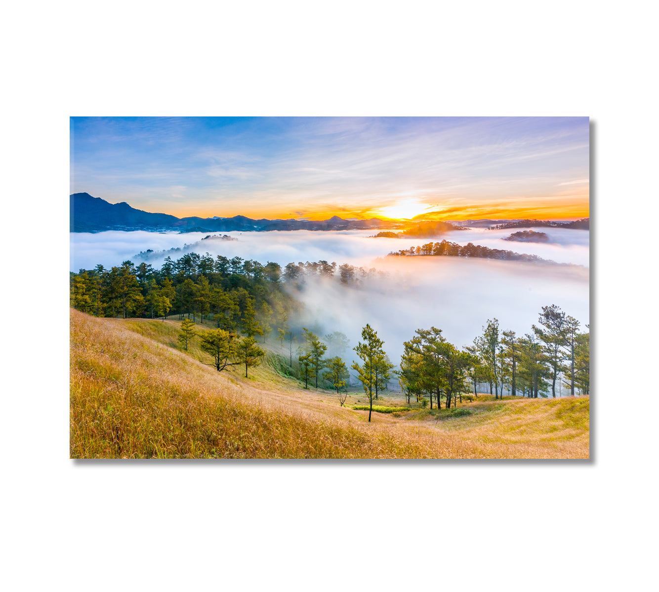 Sun Rises in Alpine Dalat Vietnam Canvas Print-Canvas Print-CetArt-1 Panel-24x16 inches-CetArt