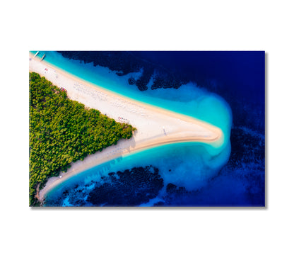 Zlatni Rat Beach Croatia Hvar Island Canvas Print-Canvas Print-CetArt-1 Panel-24x16 inches-CetArt