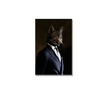 Wolf Businessman Canvas Print-Canvas Print-CetArt-1 panel-16x24 inches-CetArt