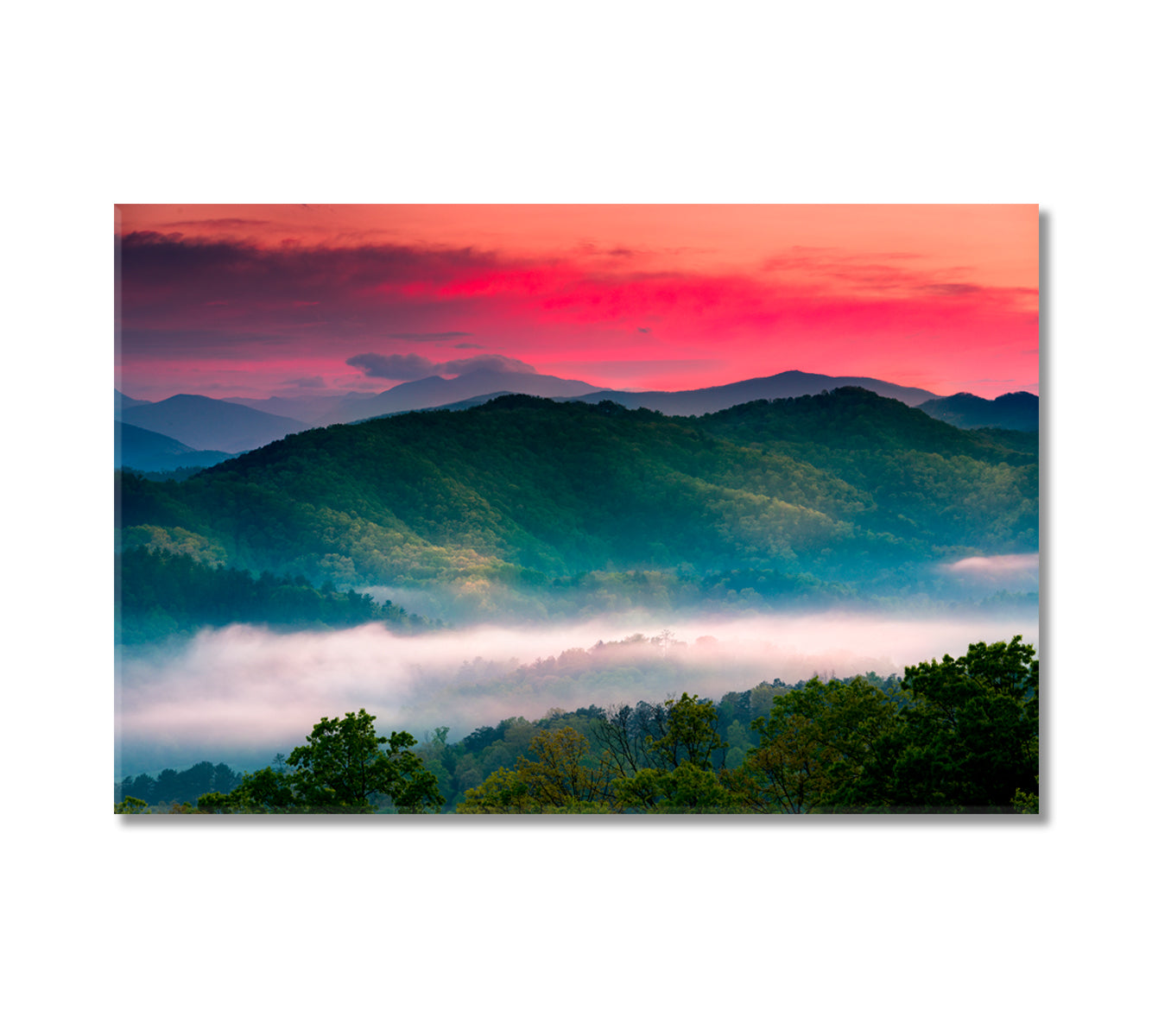 Foggy Great Smoky Mountains National Park Canvas Print-Canvas Print-CetArt-1 Panel-24x16 inches-CetArt