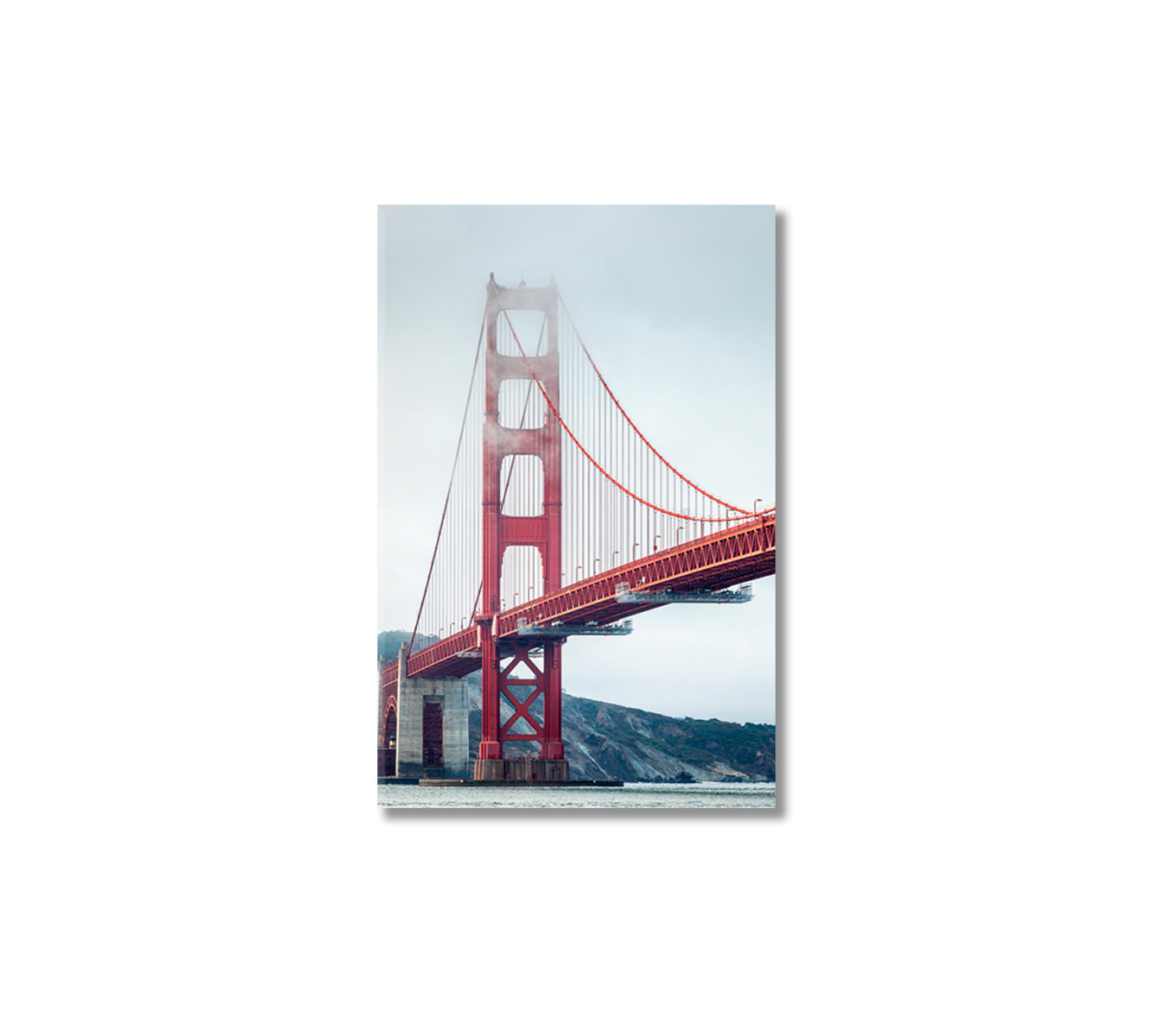 Golden Gate Bridge by Fog San Francisco California USA Canvas Print-Canvas Print-CetArt-1 panel-16x24 inches-CetArt