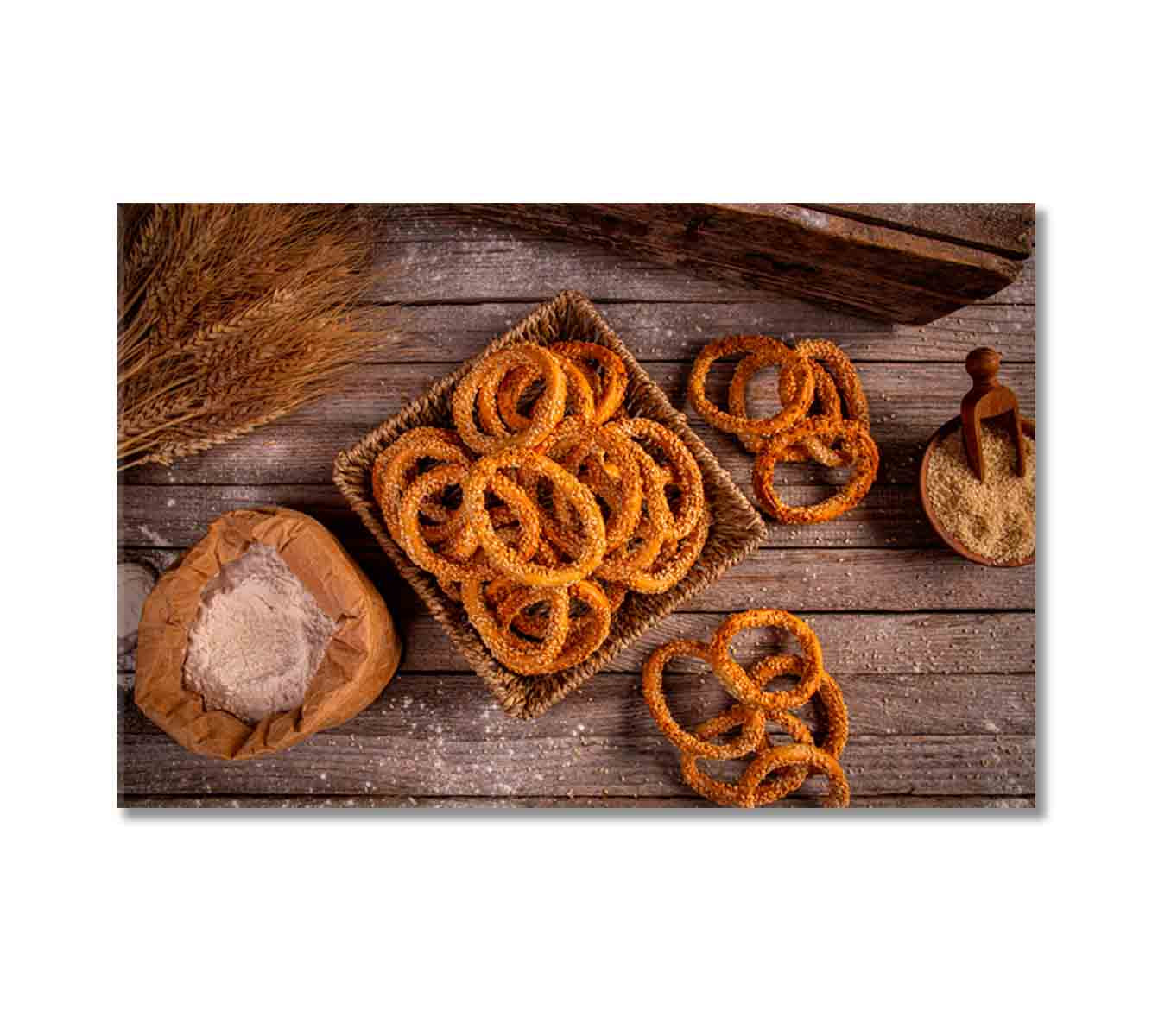 Salted Sesame Pretzels Canvas Print-Canvas Print-CetArt-1 Panel-24x16 inches-CetArt