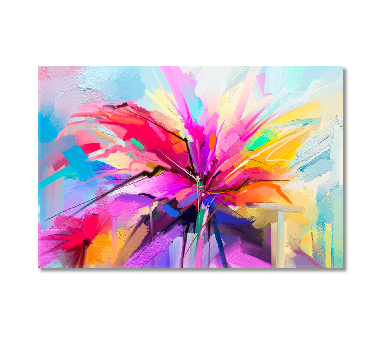 Abstract Colorful Spring Flower Canvas Print-Canvas Print-CetArt-1 Panel-24x16 inches-CetArt