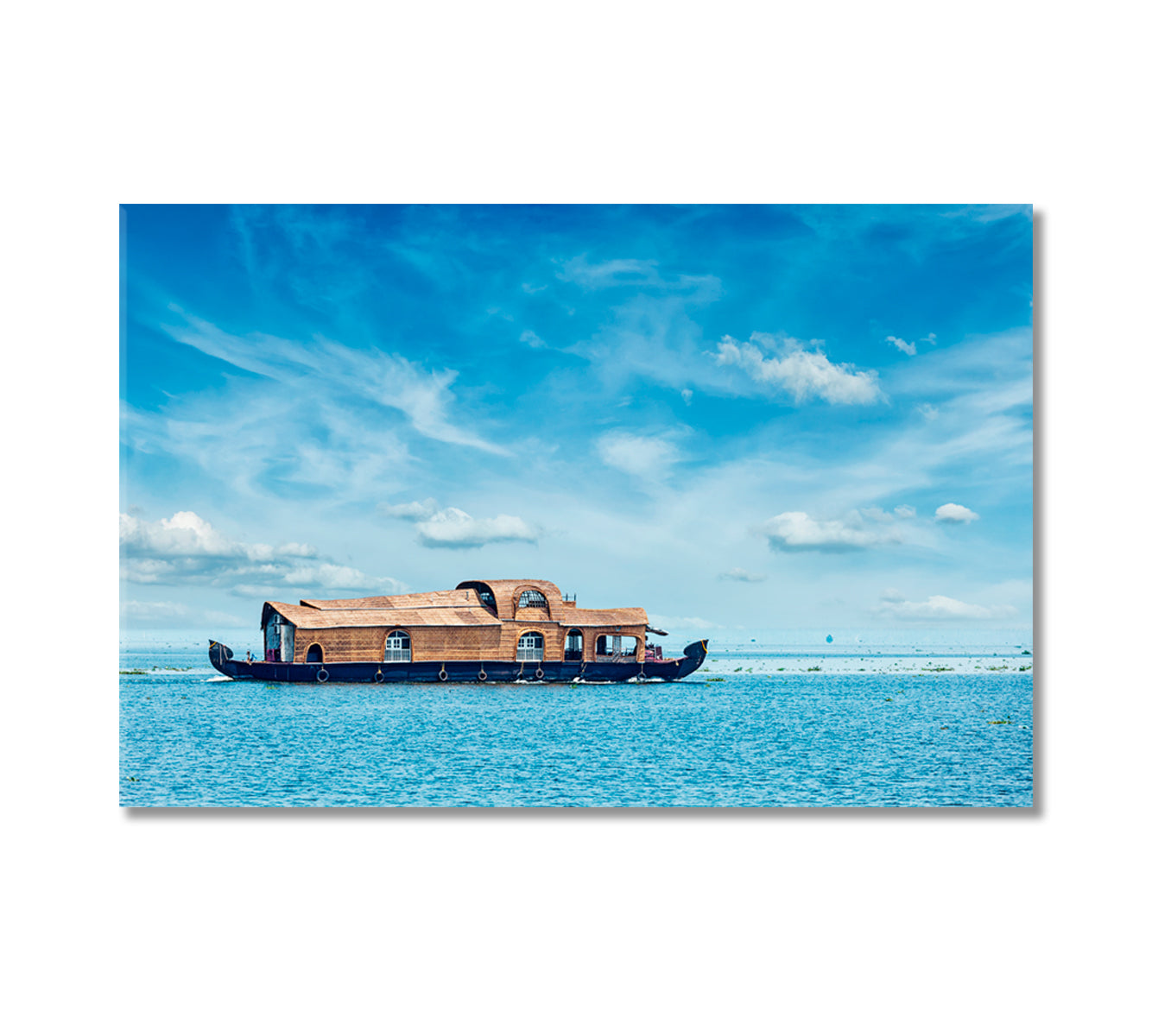 Houseboat in Vembanad Lake India Canvas Print-Canvas Print-CetArt-1 Panel-24x16 inches-CetArt