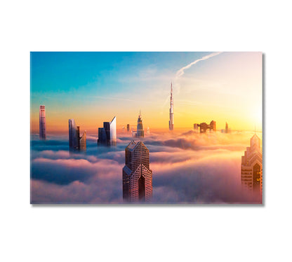 Dubai City Covered with Clouds Canvas Print-Canvas Print-CetArt-1 Panel-24x16 inches-CetArt