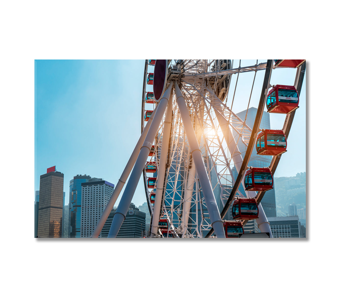 Ferris Wheel Hong Kong City Canvas Print-Canvas Print-CetArt-1 Panel-24x16 inches-CetArt