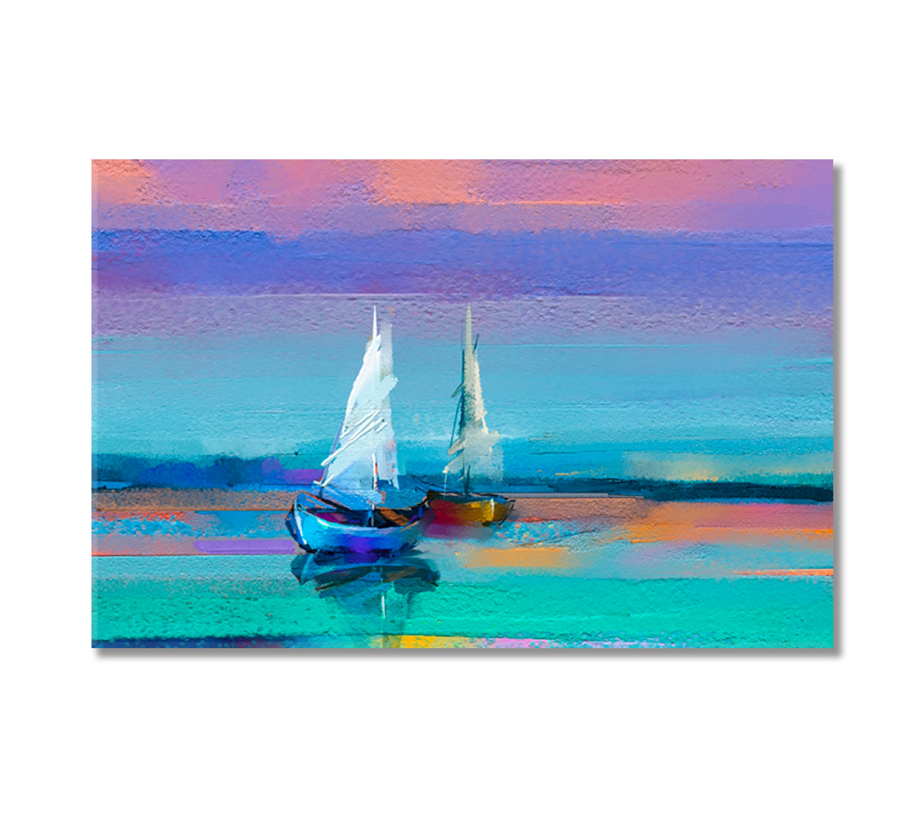 Colorful Sailboats Canvas Print-Canvas Print-CetArt-1 Panel-24x16 inches-CetArt