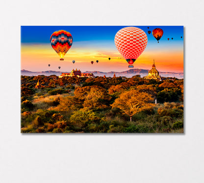 Hot Air Balloons in Dawn over Ananda Temple Bagan Canvas Print-Canvas Print-CetArt-1 Panel-24x16 inches-CetArt