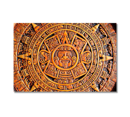 Aztec Calendar Canvas Print-Canvas Print-CetArt-1 Panel-24x16 inches-CetArt