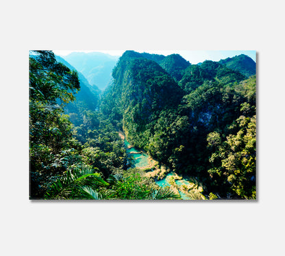 Beautiful Natural Pools in Semuc Champey Guatemala Canvas Print-Canvas Print-CetArt-1 Panel-24x16 inches-CetArt