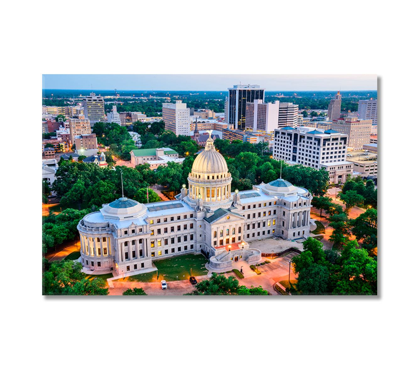 Mississippi State Capitol United State Canvas Print-Canvas Print-CetArt-1 Panel-24x16 inches-CetArt