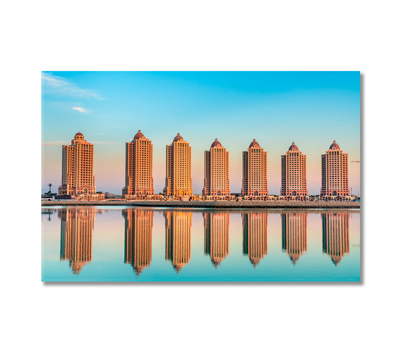 Residential Buildings on Pearl Doha Qatar Canvas Print-Canvas Print-CetArt-1 Panel-24x16 inches-CetArt