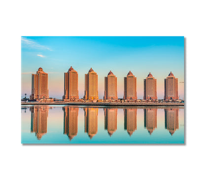 Residential Buildings on Pearl Doha Qatar Canvas Print-Canvas Print-CetArt-1 Panel-24x16 inches-CetArt