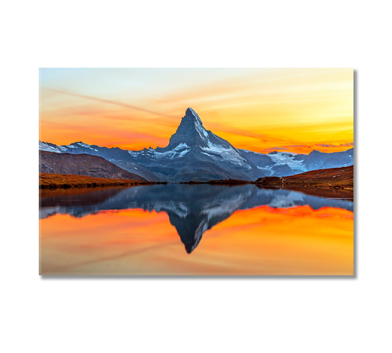 Matterhorn Mountain with Stunning Sunset Switzerland Canvas Print-Canvas Print-CetArt-1 Panel-24x16 inches-CetArt