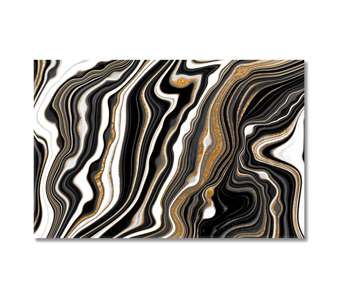 Abstract Black and White Agate Canvas Print-Canvas Print-CetArt-1 Panel-24x16 inches-CetArt